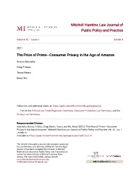 The Price of Prime—Consumer Privacy in the Age of Amazon