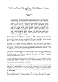 The When, Where, Why and How of the Melbourne Partisan Magazine