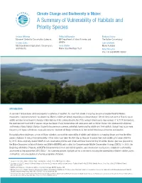 A Summary of Vulnerability of Habitats and Priority Species