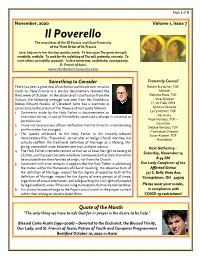 Il Poverello the Newsletter of the SS Francis and Clare Fraternity of the Third Order of St