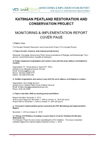 Katingan Peatland Restoration and Conservation Project Monitoring & Implementation Report Cover Page
