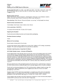 Minutes of the Meeting of the WFDF Board of Directors