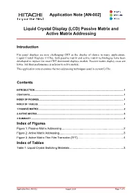 Passive Matrix and Active Matrix Addressing