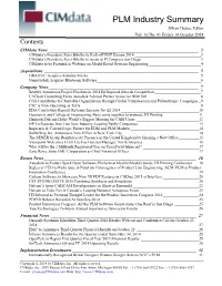 PLM Industry Summary Jillian Hayes, Editor Vol