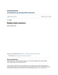 Reading Autistic Experience