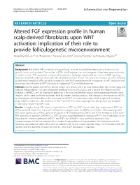 Altered FGF Expression Profile in Human Scalp-Derived Fibroblasts