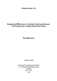 Equity and Efficiency in Contract Farming Schemes: the Experience of Agricultural Tree Crops