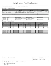 Multiple Agency Fiscal Note Summary