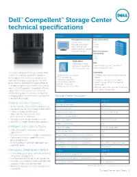 Dell™ Compellent™ Storage Center Technical Specifications