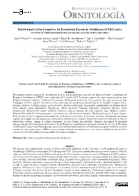 Fourth Report of the Committee for Ecuadorian Records in Ornithology (CERO) and a Revision of Undocumented and Erroneous Records in the Literature