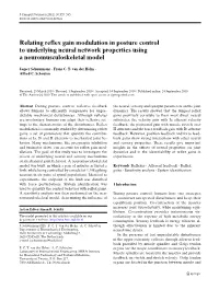 Relating Reflex Gain Modulation in Posture Control to Underlying Neural Network Properties Using a Neuromusculoskeletal Model