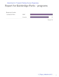 Report for Bainbridge Parks - Programs