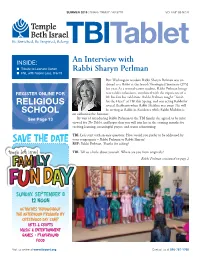 Save the Date RSP: Rabbi Perlman
