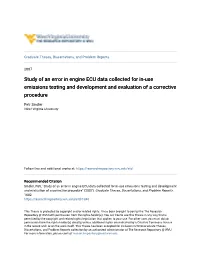 Study of an Error in Engine ECU Data Collected for In-Use Emissions Testing and Development and Evaluation of a Corrective Procedure