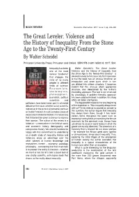 The Great Leveler. Violence and the History of Inequality from the Stone BOOK REVIEW Ageeconomic to the Alternatives, Twenty-First 2017, Centuryissue 3, Pp