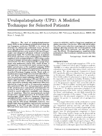 Uvulopalatoplasty (UP2): a Modified Technique for Selected Patients