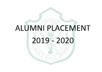 Alumni Placement 2019 - 2020