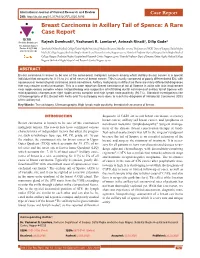 Breast Carcinoma in Axillary Tail of Spence: a Rare Case Report