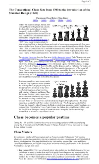 Chess Sets from 1700 to the Introduction of the Staunton Design (1849)