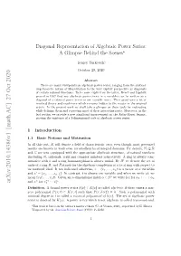 Diagonal Representation of Algebraic Power Series: a Glimpse Behind