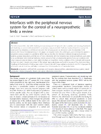 Interfaces with the Peripheral Nervous System for the Control of a Neuroprosthetic Limb: a Review Kadir A
