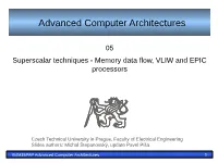 Memory Data Flow, VLIW and EPIC Processors