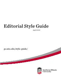 NIU Editorial Style Guide