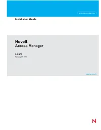 Novell Access Manager 3.1 SP3 Installation Guide Contents