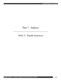 Part 7. Indexes