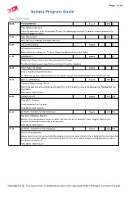 Sydney Program Guide
