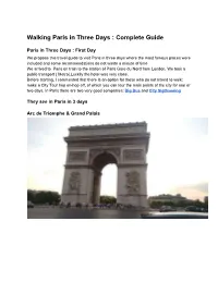 Walking Paris in Three Days : Complete Guide