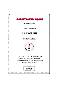 3. Appreciating Prose