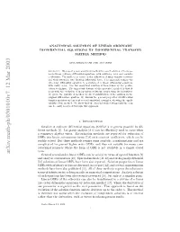 Analytical Solution of Linear Ordinary Differential Equations by Differential