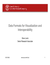 Data Formats for Visualization and I T Bilit Interoperability