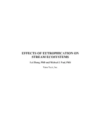 Effects of Eutrophication on Stream Ecosystems
