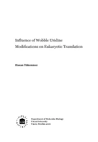 Influence of Wobble Uridine Modifications on Eukaryotic Translation