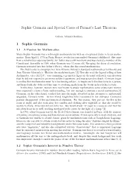 Sophie Germain and Special Cases of Fermat's Last Theorem