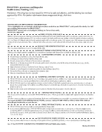 These Highlights Do Not Include All the Information Needed to Use PRASTERA® Safely and Effectively