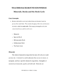 Types of Rock and the Rock Cycle
