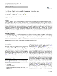 High Level of Self-Control Ability in a Small Passerine Bird