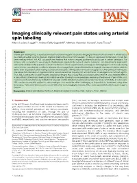 Imaging Clinically Relevant Pain States Using Arterial Spin Labeling