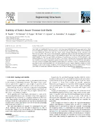 Stability of Statics Aware Voronoi Grid-Shells Engineering Structures