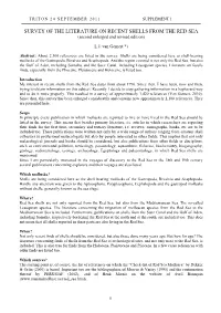 SURVEY of the LITERATURE on RECENT SHELLS from the RED SEA (Second Enlarged and Revised Edition)
