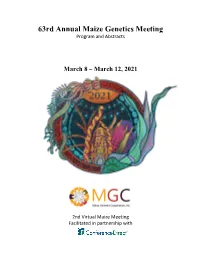 63Rd Annual Maize Genetics Meeting Program and Abstracts