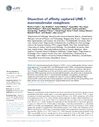 Dissection of Affinity Captured LINE-1 Macromolecular Complexes