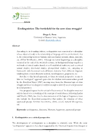 Ecolinguistics: the Battlefield for the New Class Struggle?