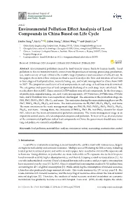Environmental Pollution Effect Analysis of Lead Compounds In