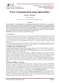 Power Communication Using Optical-Fiber