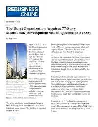 The Durst Organization Acquires 77-Story Multifamily Development Site in Queens for $173M