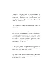 This Pdf Is a Digital Offprint of Your Contribution in E. Alram-Stern, F